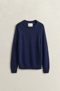 Gant Linnen Blend Crew Neck Trui Classic Blue