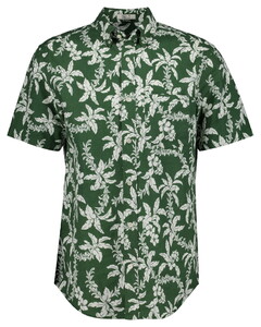 Gant Linnen Katoen Palm Pattern Overhemd Pine Green