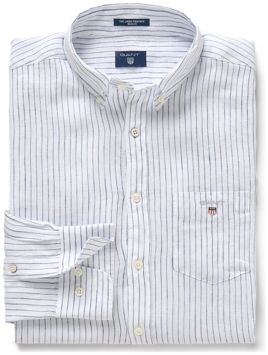 Gant Linnen Pinstripe Shirt White