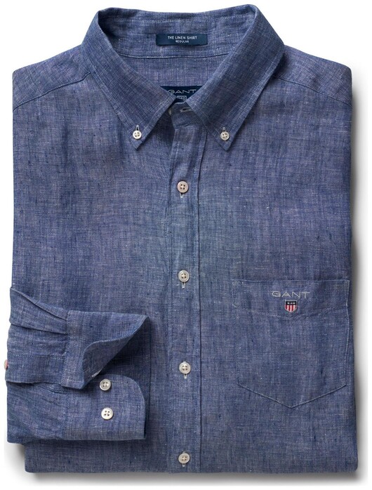 Gant Linnen Shirt Overhemd Yale Blue