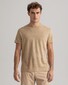 Gant Linnen Short Sleeve Round Neck T-Shirt Donker Khaki