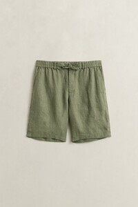 Gant Linnen Solid Color Drawstring Bermuda Dry Herb Green