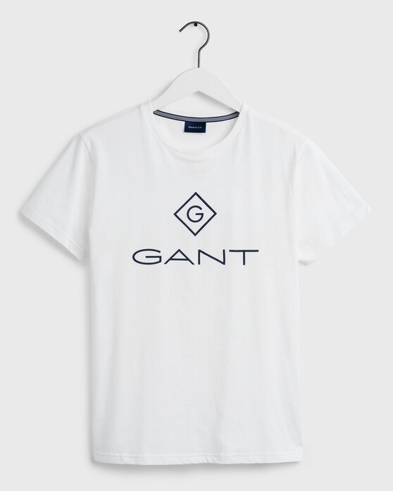 Gant Logo Diamond T-Shirt Eggshell