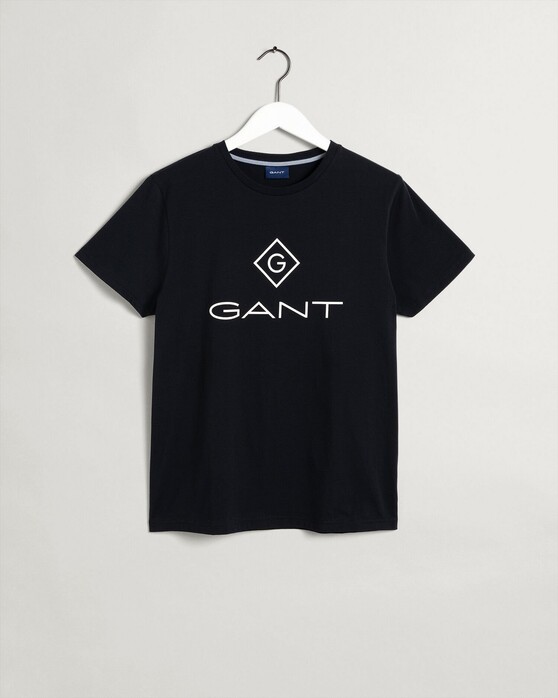 Gant Logo Diamond T-Shirt Zwart