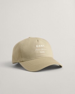 Gant Logo Script Cotton Twill Cap Dried Khaki