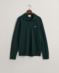 Gant Long Sleeve Piqué Uni Fine Shield Embroidery Polo Groen