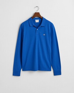 Gant Long Sleeve Piqué Uni Fine Shield Embroidery Polo Lapis Blue