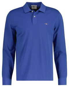 Gant Long Sleeve Piqué Uni Fine Shield Embroidery Polo Rich Blue