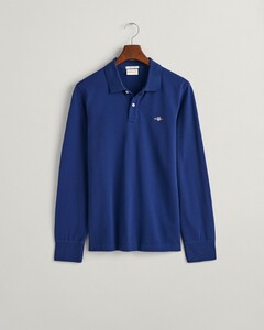 Gant Long Sleeve Piqué Uni Fine Shield Embroidery Polo Rich Navy
