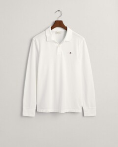 Gant Long Sleeve Piqué Uni Fine Shield Embroidery Polo Wit