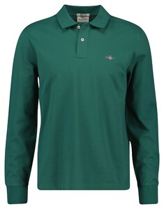 Gant Long Sleeve Piqué Uni Fine Shield Embroidery Polo Woody Green