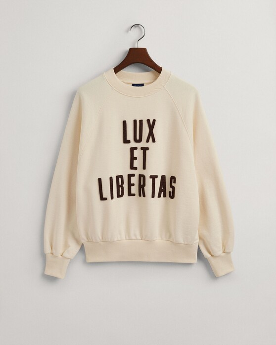 Gant Lux Et Libertas C-Neck Trui Linnen Wit