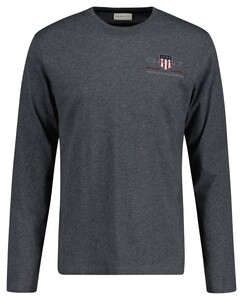 Gant Medium Archive Shield Long Sleeve T-Shirt Anthracite Melange