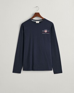 Gant Medium Archive Shield Long Sleeve T-Shirt Evening Blue