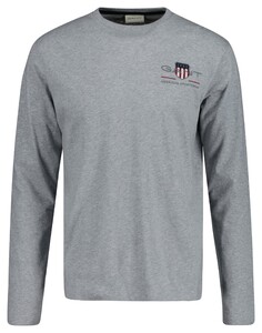 Gant Medium Archive Shield Long Sleeve T-Shirt Grey Melange