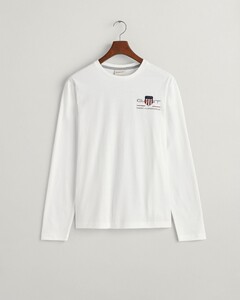 Gant Medium Archive Shield Long Sleeve T-Shirt White
