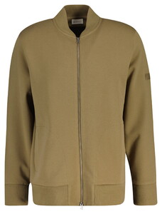 Gant Mercerised Texture Bomber Cardigan Light Taupe