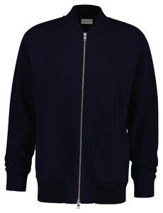 Gant Mercerised Texture Bomber Cardigan Vest Avond Blauw