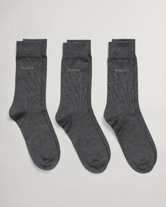 Gant Mercerized Cotton Blend Socks 3Pack Sokken Antraciet