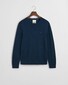 Gant Merino Extrafine Crew Neck Tone-on-Tone Brand Embroidery Pullover Marine