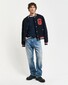 Gant Merino Extrafine Crew Neck Tone-on-Tone Brand Embroidery Pullover Marine