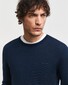 Gant Merino Extrafine Crew Neck Tone-on-Tone Brand Embroidery Pullover Marine