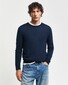 Gant Merino Extrafine Crew Neck Tone-on-Tone Brand Embroidery Pullover Marine