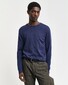 Gant Merino Extrafine Crew Neck Tone-on-Tone Brand Embroidery Trui Marine Melange