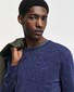 Gant Merino Extrafine Crew Neck Tone-on-Tone Brand Embroidery Trui Marine Melange