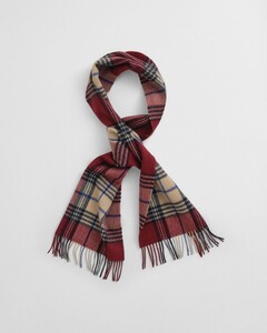 Gant Merino Wool Check Scarf Plumped Red