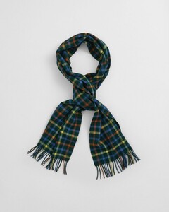 Gant Merino Wool Check Sjaal Tartan Green