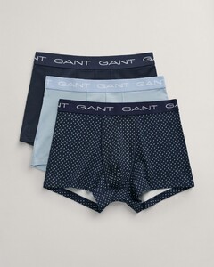 Gant Micro Pattern And Solid Trunks Gift Box 3Pack Underwear Evening Blue