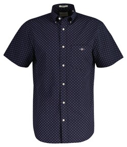 Gant Micro Pattern Short Sleeve Overhemd Avond Blauw