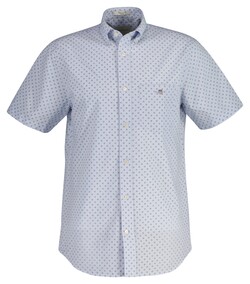 Gant Micro Pattern Short Sleeve Overhemd Licht Blauw