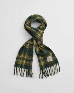 Gant Mohair Alpaca Blend Check Sjaal Tartan Green