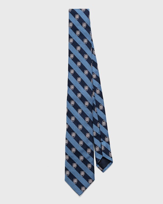 Gant Monogram Striped Tie Mid Blue Melange