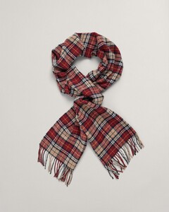 Gant Multi Check Wool Scarf Plumped Red