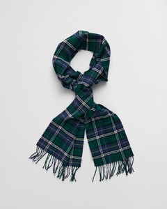 Gant Multi Check Wool Scarf Sjaal Deep Forest