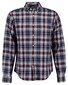 Gant Multi Plaid Check Flanel Jaspé Button-Down Overhemd Persian Blue