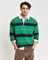 Gant Multi Stripe Heavy Rugger Trui Green Peas