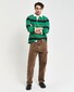 Gant Multi Stripe Heavy Rugger Trui Green Peas