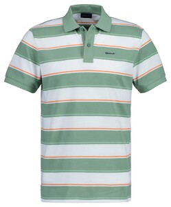 Gant Multistripe Piqué Polo Kalamata Green
