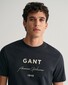 Gant Organic Cotton Logo Pattern 1949 American Sportswear T-Shirt Black