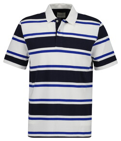 Gant Organic Cotton Multistripe Short Sleeve Poloshirt Evening Blue