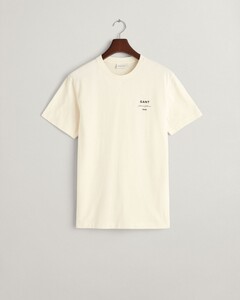 Gant Organic Cotton Small Graphic Logo Crew Neck T-Shirt Crème