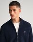 Gant Organic Cotton Texture Full Zip Vest Avond Blauw