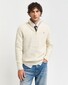 Gant Organic Cotton Textured Half Zip Pullover Cream