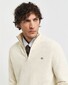 Gant Organic Cotton Textured Half Zip Pullover Cream