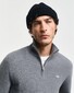 Gant Organic Cotton Textured Half Zip Pullover Dark Grey Melange