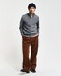 Gant Organic Cotton Textured Half Zip Pullover Dark Grey Melange